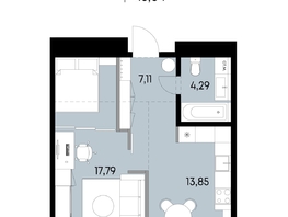 Продается 1-комнатная квартира ЖК ВЕКТОР премиум-квартал, дом 2, 43.04  м&sup2;, 13125000 рублей