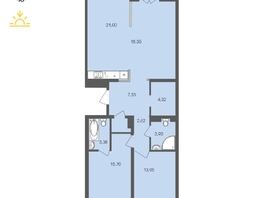 Продается 3-комнатная квартира ЖК Автограф, 94.93  м&sup2;, 15965206 рублей