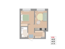 Продается 2-комнатная квартира ЖК Стрижи Сити, блок-секции 6,7, 44.11  м&sup2;, 11950000 рублей
