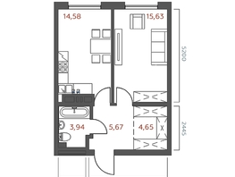 Продается 1-комнатная квартира ЖК Салют, 44.47  м&sup2;, 8716120 рублей