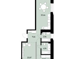Продается 2-комнатная квартира ЖК ВЕКТОР премиум-квартал, дом 1, 72.69  м&sup2;, 21227000 рублей