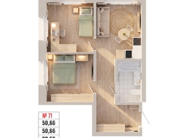 Продается 2-комнатная квартира ЖК Стрижи Сити, блок-секции 6,7, 50.66  м&sup2;,  рублей