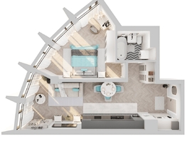 Продается 1-комнатная квартира ЖК Звезды, дом 3, 53.98  м&sup2;, 14802000 рублей