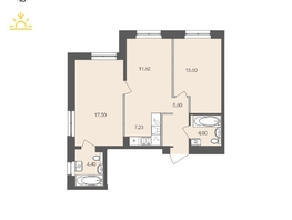 Продается 2-комнатная квартира ЖК Автограф, 63.93  м&sup2;, 11009060 рублей