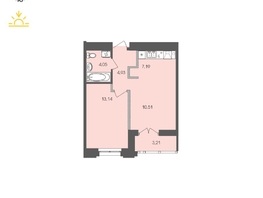 Продается 1-комнатная квартира ЖК Автограф, 43.16  м&sup2;, 8702144 рублей