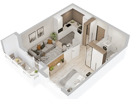 Продается 1-комнатная квартира  ЖиВой комплекс на Кузьмихе, 44.06  м&sup2;, 6900000 рублей