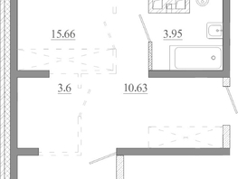 Продается 2-комнатная квартира ЖК Мега, дом 5, 63.76  м&sup2;, 7141120 рублей