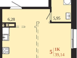 Продается 1-комнатная квартира ЖК 1661, 39.14  м&sup2;, 8238970 рублей