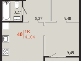 Продается 1-комнатная квартира ЖК 1661, 41.04  м&sup2;, 9110880 рублей