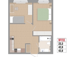Продается 2-комнатная квартира ЖК Квартал Стрижи, 3 очередь, дом 1, 42.8  м&sup2;, 10435000 рублей