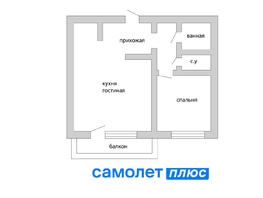 Продается 1-комнатная квартира километр р-255, обход кемерово, 3-й, 41.3  м², 5950000 рублей