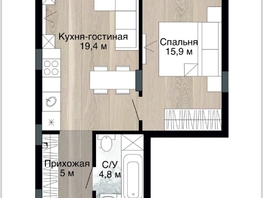 Продается 1-комнатная квартира ЖК Южный, дом Ю-17, 46.4  м², 4990000 рублей