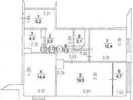 Продается 3-комнатная квартира Ленина пр-кт, 74  м², 9180000 рублей