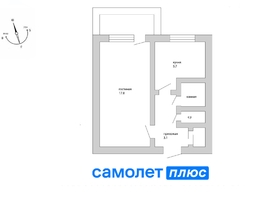 Продается 1-комнатная квартира Октябрьский пр-кт, 31 м², 3399000 рублей