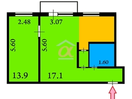 Продается 2-комнатная квартира Леонова ул, 43.1 м², 3700000 рублей