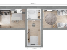 Продается 3-комнатная квартира ЖК Три поколения, дом 11, 66.4  м², 7436800 рублей