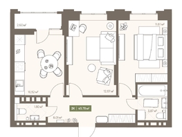 Продается 2-комнатная квартира ЖК НОВА на Московском, 49.78  м&sup2;, 8756302 рублей
