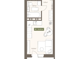 Продается Студия ЖК НОВА на Московском, 24.97  м&sup2;, 5188766 рублей