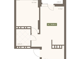 Продается 1-комнатная квартира ЖК НОВА на Московском, 38.8  м&sup2;, 7500040 рублей
