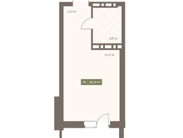 Продается Студия ЖК НОВА на Московском, 26.24  м&sup2;, 5791168 рублей