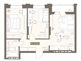 Продается 2-комнатная квартира ЖК НОВА на Московском, 56.17  м&sup2;, 9222561 рублей