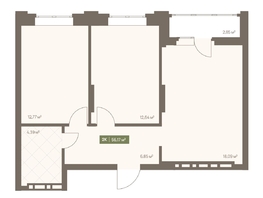 Продается 2-комнатная квартира ЖК НОВА на Московском, 56.17  м&sup2;, 9452858 рублей