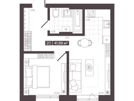 Продается 2-комнатная квартира  Жилой квартал «Моне», 41.89  м², 7241375 рублей