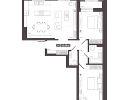 Продается 3-комнатная квартира  Жилой квартал «Моне», 83.44  м², 11856824 рублей
