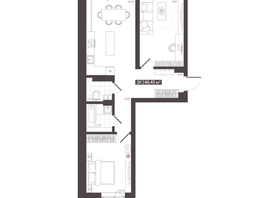 Продается 2-комнатная квартира  Жилой квартал «Моне», 66.45  м², 9356160 рублей