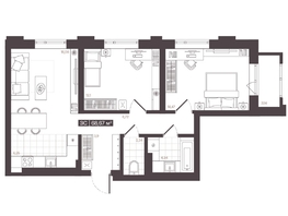 Продается 3-комнатная квартира  Жилой квартал «Моне», 68.67  м², 9703071 рублей