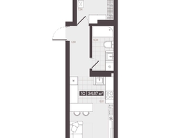 Продается 1-комнатная квартира  Жилой квартал «Моне», 34.87  м², 5575121 рублей