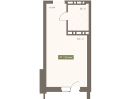 Продается Студия ЖК НОВА на Московском, 26.24  м&sup2;, 5200768 рублей