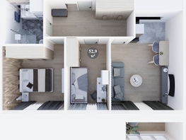 Продается 3-комнатная квартира ЖК Три поколения, дом 13, 52.9  м&sup2;, 6400900 рублей