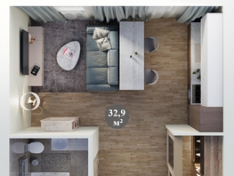 Продается 1-комнатная квартира ЖК Три поколения, дом 13, 32.9  м&sup2;, 4606000 рублей