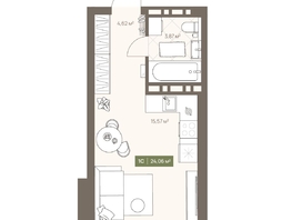 Продается Студия ЖК НОВА на Московском, 24.06  м&sup2;, 4459161 рублей