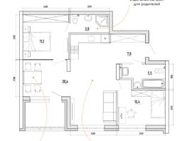 Продается 3-комнатная квартира ЖК Уютный квартал, дом 2, 73.7  м&sup2;, 8990000 рублей