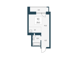 Продается Студия ЖК Расцветай на Кропоткина, дом 1, 29 м², 6150000 рублей