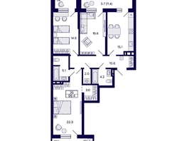 Продается 3-комнатная квартира ЖК Grando (Грандо), 100.6 м², 15990000 рублей