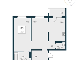 Продается 3-комнатная квартира ЖК Квартал на Игарской, дом 1, 71.6 м², 8200000 рублей