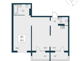 Продается 2-комнатная квартира ЖК Квартал на Игарской, дом 1, 69.3  м², 8250000 рублей