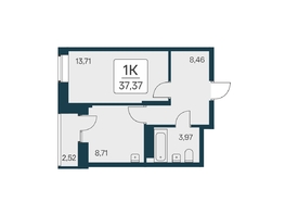 Продается 1-комнатная квартира ЖК Квартал на Игарской, дом 2 мон, 37.37 м², 6400000 рублей