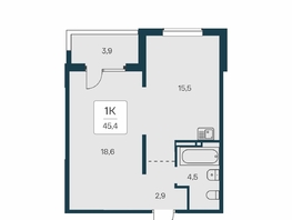Продается 1-комнатная квартира ЖК Квартал на Игарской, дом 3 пан, 45.4 м², 5850000 рублей
