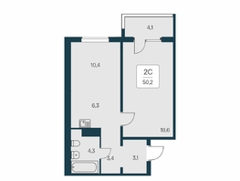 Продается 2-комнатная квартира ЖК Квартал на Игарской, дом 3 пан, 50.2 м², 7010000 рублей