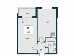 Продается 1-комнатная квартира ЖК Квартал на Игарской, дом 3 пан, 45.4 м², 6520000 рублей
