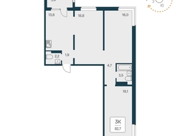 Продается 3-комнатная квартира ЖК Квартал на Игарской, дом 2 пан, 82.5 м², 9400000 рублей