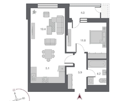 Продается 2-комнатная квартира ЖК Беринг, дом 2, 46.4 м², 10900000 рублей