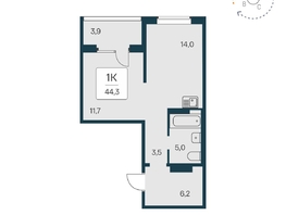 Продается 1-комнатная квартира ЖК Квартал на Игарской, дом 4 пан, 44.3 м², 5500000 рублей