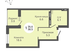 Продается Студия ЖК На Петухова, дом 2, 38.5 м², 4000000 рублей