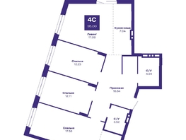 Продается 4-комнатная квартира ЖК Базилик, дом 2, 95 м², 13911000 рублей