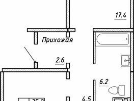 Продается 2-комнатная квартира ЖК Квартет, дом Дуэт, 68.7 м², 6830000 рублей